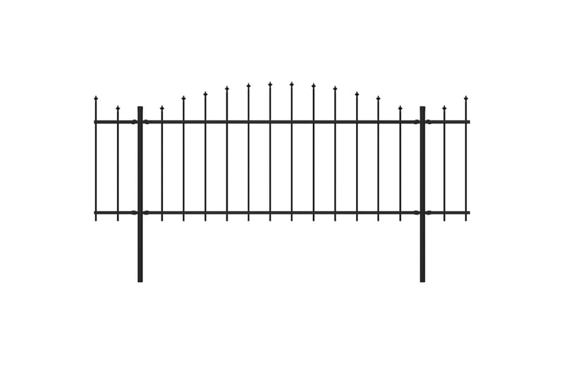 Trädgårdsstaket med spjuttopp stål (0,5-0,75)x8,5 m svart - Svart - Utemöbler - Övrigt utemöbler - Tillbehör - Staket & grindar
