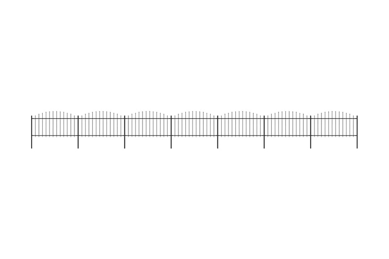 Trädgårdsstaket med spjuttopp stål (1,25-1,5)x11,9 m svart - Svart - Utemöbler - Övrigt utemöbler - Tillbehör - Staket & grindar