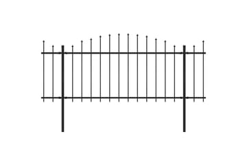 Trädgårdsstaket med spjuttopp stål (1,25-1,5)x13,6 m svart - Svart - Utemöbler - Övrigt utemöbler - Tillbehör - Staket & grindar