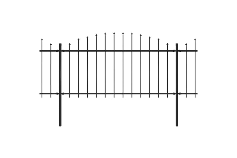 Trädgårdsstaket med spjuttopp stål (1,25-1,5)x13,6 m svart - Svart - Utemöbler - Övrigt utemöbler - Tillbehör - Staket & grindar
