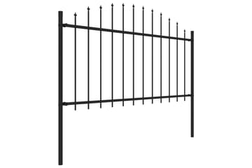 Trädgårdsstaket med spjuttopp stål (1,25-1,5)x13,6 m svart - Svart - Utemöbler - Övrigt utemöbler - Tillbehör - Staket & grindar