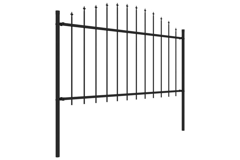 Trädgårdsstaket med spjuttopp stål (1,25-1,5)x13,6 m svart - Svart - Utemöbler - Övrigt utemöbler - Tillbehör - Staket & grindar