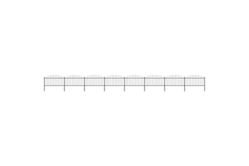 Trädgårdsstaket med spjuttopp stål (1,25-1,5)x13,6 m svart - Svart - Utemöbler - Övrigt utemöbler - Tillbehör - Staket & grindar