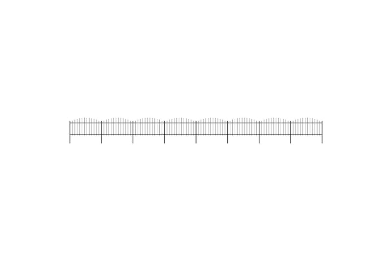 Trädgårdsstaket med spjuttopp stål (1,25-1,5)x13,6 m svart - Svart - Utemöbler - Övrigt utemöbler - Tillbehör - Staket & grindar