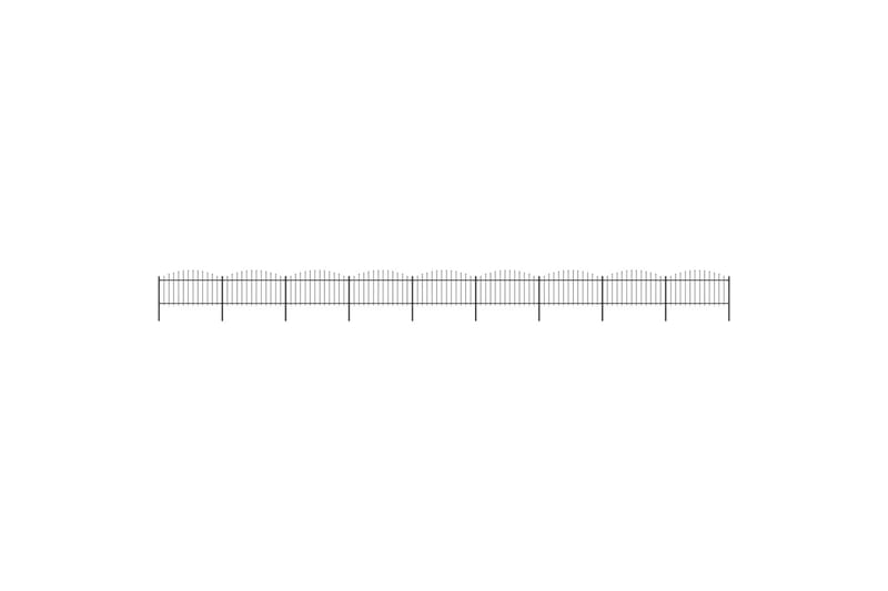 Trädgårdsstaket med spjuttopp stål (1,25-1,5)x15,3 m svart - Svart - Utemöbler - Övrigt utemöbler - Tillbehör - Staket & grindar