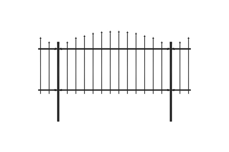 Trädgårdsstaket med spjuttopp stål (1,25-1,5)x15,3 m svart - Svart - Utemöbler - Övrigt utemöbler - Tillbehör - Staket & grindar