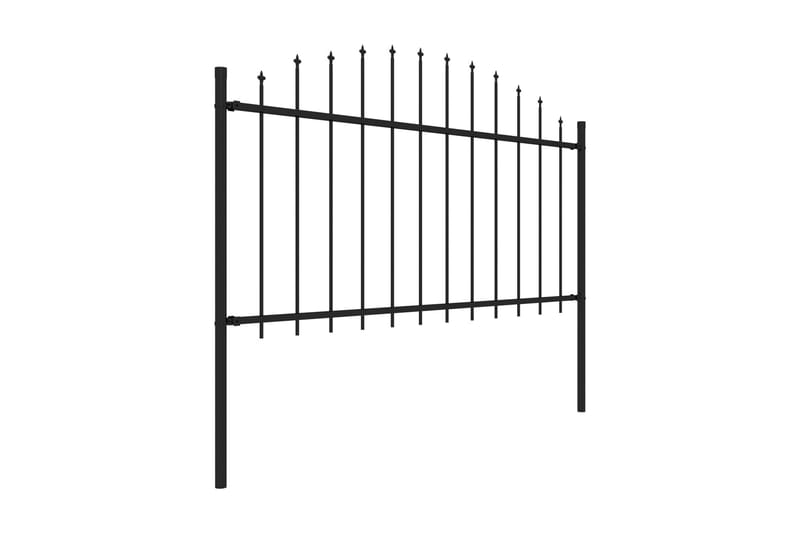 Trädgårdsstaket med spjuttopp stål (1,25-1,5)x1,7 m svart - Svart - Utemöbler - Övrigt utemöbler - Tillbehör - Staket & grindar