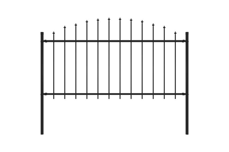 Trädgårdsstaket med spjuttopp stål (1,25-1,5)x1,7 m svart - Svart - Utemöbler - Övrigt utemöbler - Tillbehör - Staket & grindar