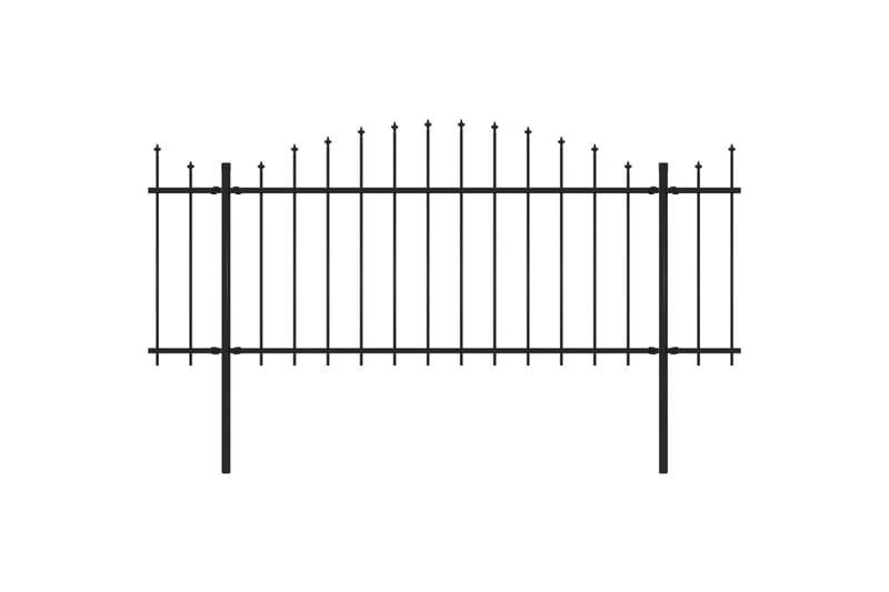 Trädgårdsstaket med spjuttopp stål (1,25-1,5)x17 m svart - Svart - Staket & grindar