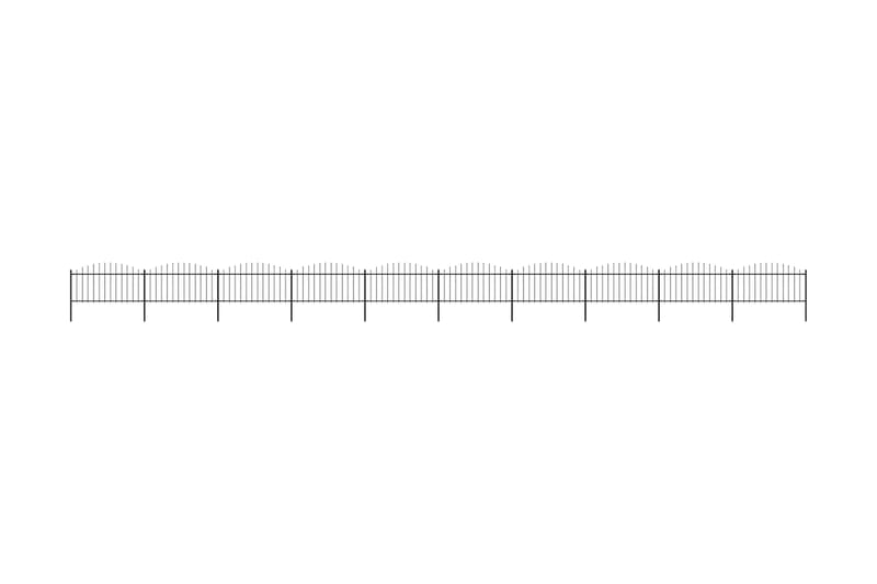 Trädgårdsstaket med spjuttopp stål (1,25-1,5)x17 m svart - Svart - Utemöbler - Övrigt utemöbler - Tillbehör - Staket & grindar