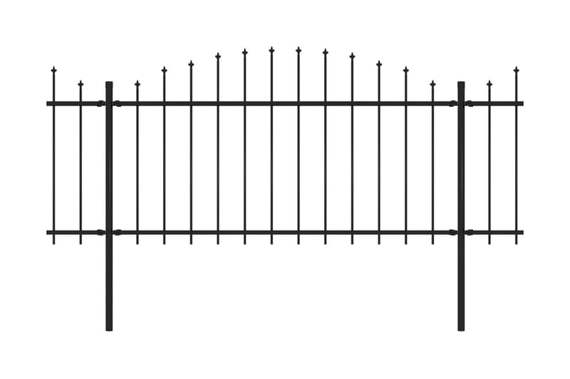 Trädgårdsstaket med spjuttopp stål (1,25-1,5)x3,4 m svart - Svart - Utemöbler - Övrigt utemöbler - Tillbehör - Staket & grindar