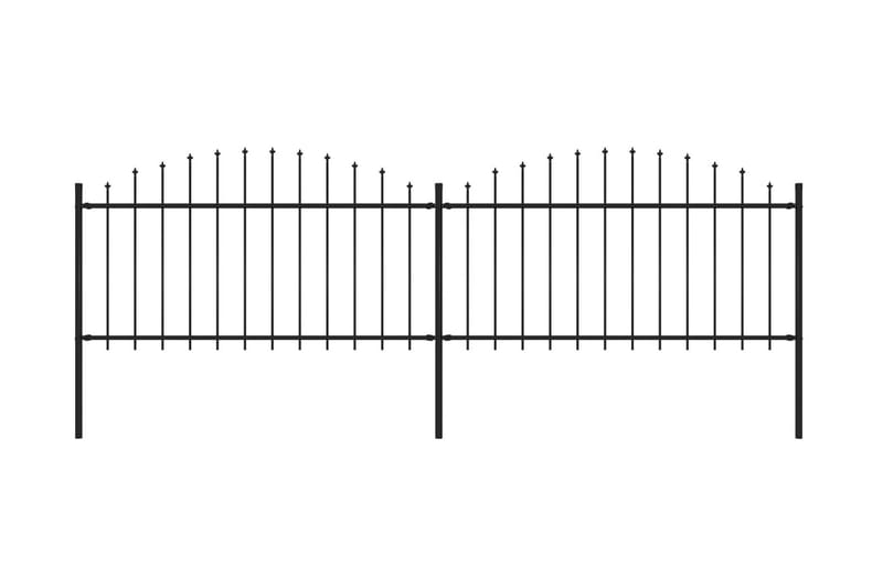 Trädgårdsstaket med spjuttopp stål (1,25-1,5)x3,4 m svart - Svart - Utemöbler - Övrigt utemöbler - Tillbehör - Staket & grindar