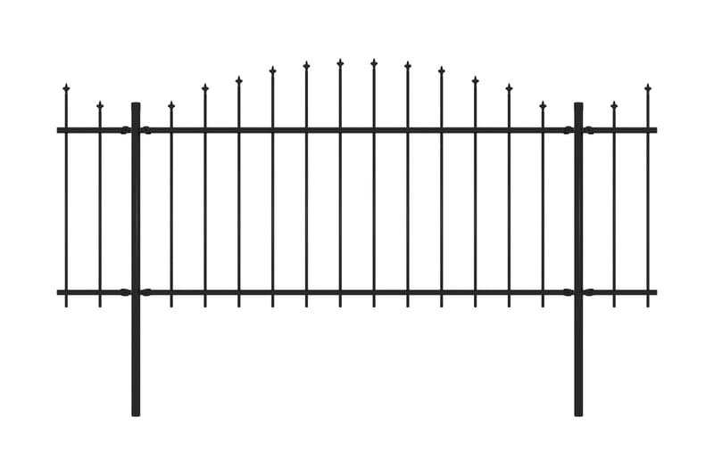 Trädgårdsstaket med spjuttopp stål (1,25-1,5)x6,8 m svart - Svart - Utemöbler - Övrigt utemöbler - Tillbehör - Staket & grindar