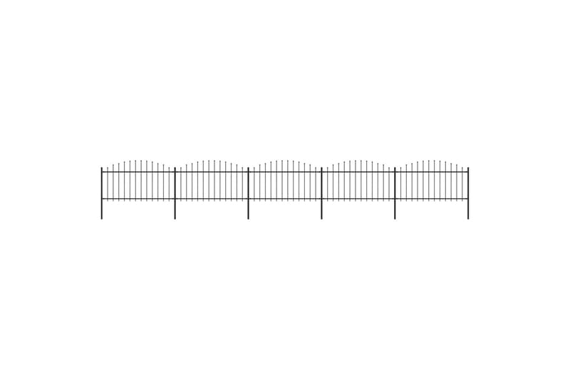 Trädgårdsstaket med spjuttopp stål (1,25-1,5)x8,5 m svart - Svart - Utemöbler - Övrigt utemöbler - Tillbehör - Staket & grindar