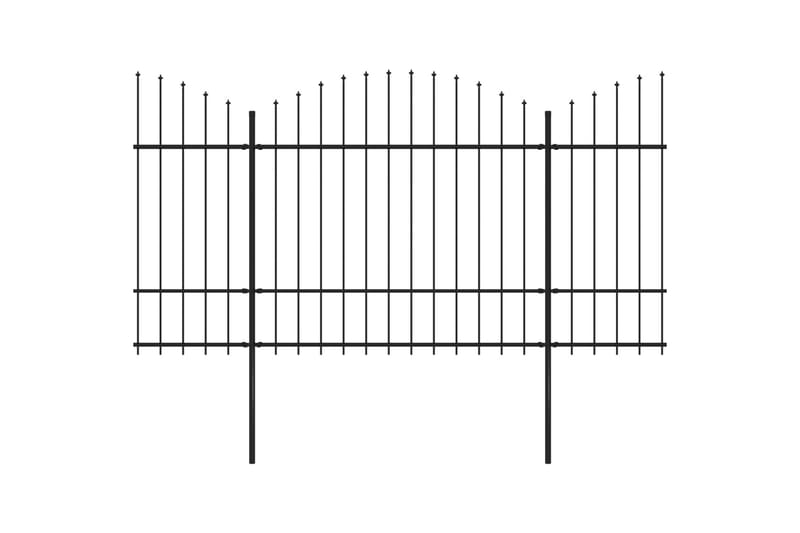 Trädgårdsstaket med spjuttopp stål (1,5-1,75)x10,2 m svart - Svart - Utemöbler - Övrigt utemöbler - Tillbehör - Staket & grindar