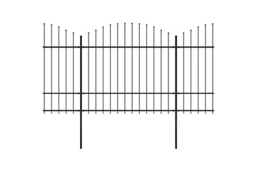 Trädgårdsstaket med spjuttopp stål (1,5-1,75)x11,9 m svart - Svart - Utemöbler - Övrigt utemöbler - Tillbehör - Staket & grindar