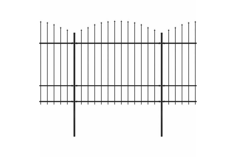 Trädgårdsstaket med spjuttopp stål (1,5-1,75)x13,6 m svart - Svart - Utemöbler - Övrigt utemöbler - Tillbehör - Staket & grindar