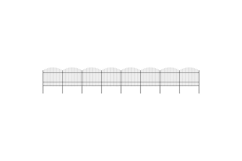 Trädgårdsstaket med spjuttopp stål (1,5-1,75)x13,6 m svart - Svart - Utemöbler - Övrigt utemöbler - Tillbehör - Staket & grindar