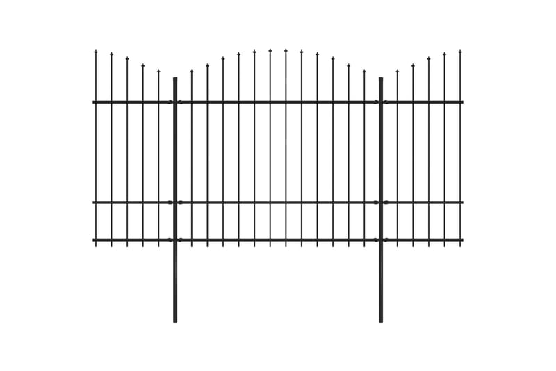 Trädgårdsstaket med spjuttopp stål (1,5-1,75)x15,3 m svart - Svart - Utemöbler - Övrigt utemöbler - Tillbehör - Staket & grindar