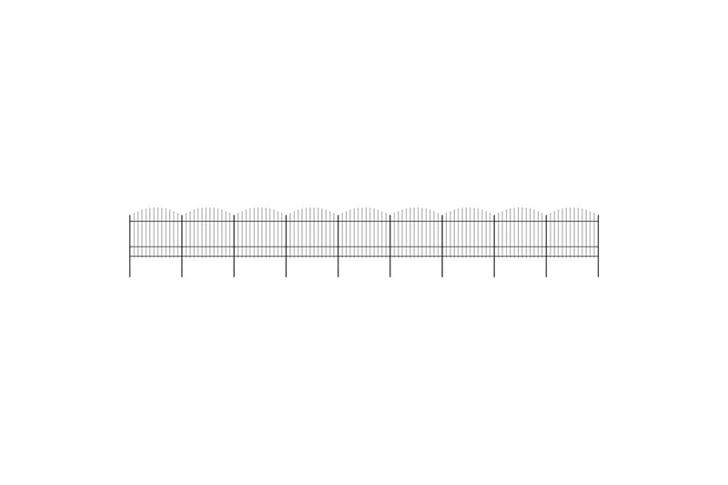 Trädgårdsstaket med spjuttopp stål (1,5-1,75)x15,3 m svart - Svart - Utemöbler - Övrigt utemöbler - Tillbehör - Staket & grindar