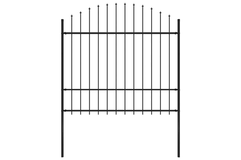 Trädgårdsstaket med spjuttopp stål (1,5-1,75)x1,7 m svart - Svart - Utemöbler - Övrigt utemöbler - Tillbehör - Staket & grindar