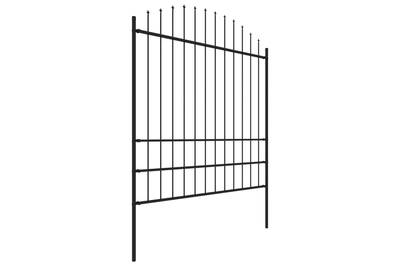 Trädgårdsstaket med spjuttopp stål (1,75-2)x10,2 m svart - Svart - Utemöbler - Övrigt utemöbler - Tillbehör - Staket & grindar