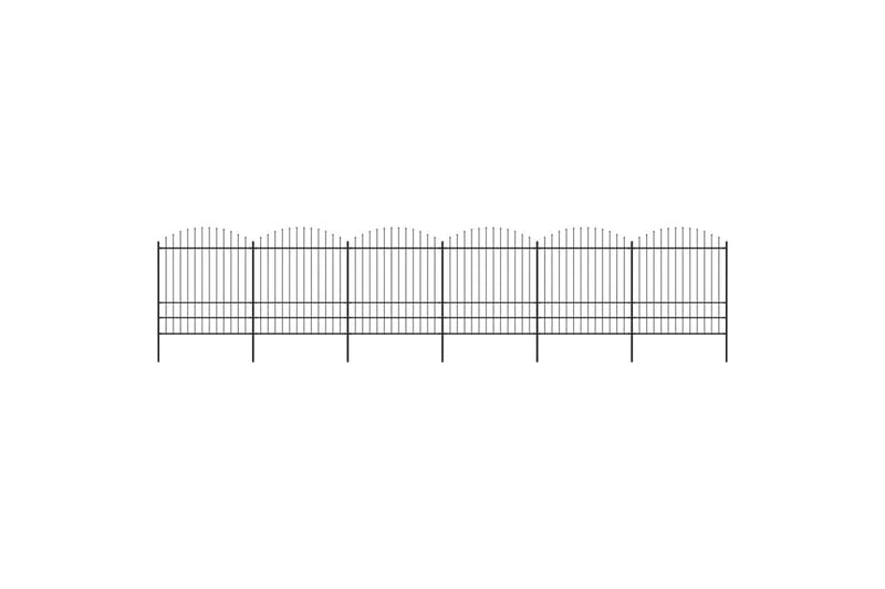 Trädgårdsstaket med spjuttopp stål (1,75-2)x10,2 m svart - Svart - Utemöbler - Övrigt utemöbler - Tillbehör - Staket & grindar