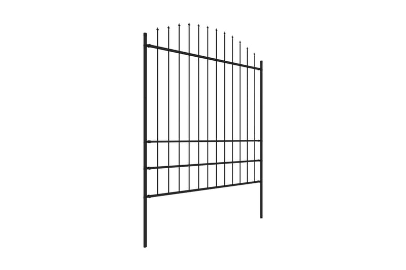 Trädgårdsstaket med spjuttopp stål (1,75-2)x15,3 m svart - Svart - Utemöbler - Övrigt utemöbler - Tillbehör - Staket & grindar