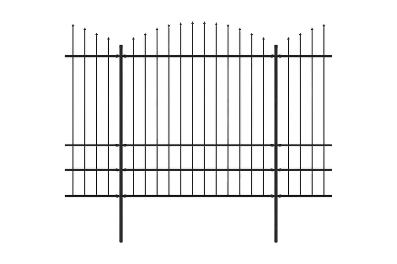 Trädgårdsstaket med spjuttopp stål (1,75-2)x15,3 m svart - Svart - Utemöbler - Övrigt utemöbler - Tillbehör - Staket & grindar