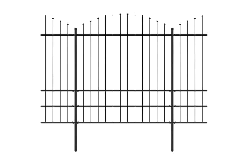 Trädgårdsstaket med spjuttopp stål (1,75-2)x15,3 m svart - Svart - Staket & grindar