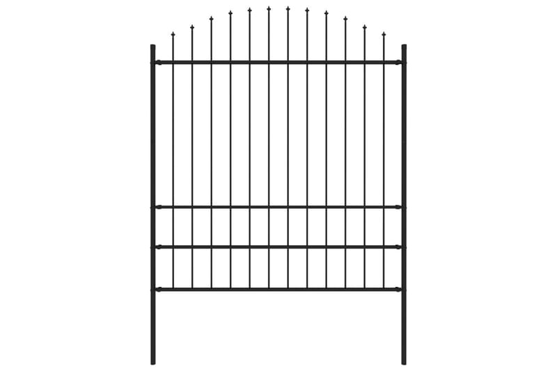 Trädgårdsstaket med spjuttopp stål (1,75-2)x1,7 m svart - Svart - Utemöbler - Övrigt utemöbler - Tillbehör - Staket & grindar
