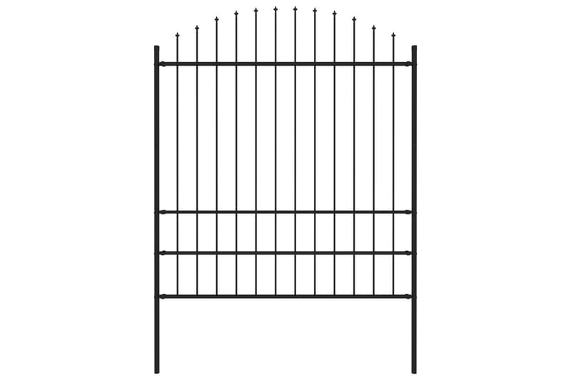 Trädgårdsstaket med spjuttopp stål (1,75-2)x1,7 m svart - Svart - Staket & grindar