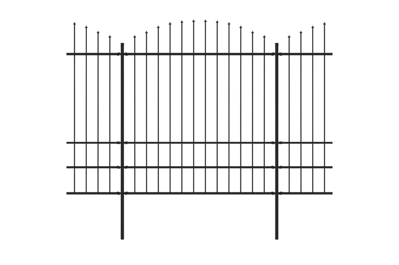 Trädgårdsstaket med spjuttopp stål (1,75-2)x3,4 m svart - Svart - Utemöbler - Övrigt utemöbler - Tillbehör - Staket & grindar