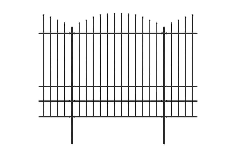 Trädgårdsstaket med spjuttopp stål (1,75-2)x8,5 m svart - Svart - Utemöbler - Övrigt utemöbler - Tillbehör - Staket & grindar