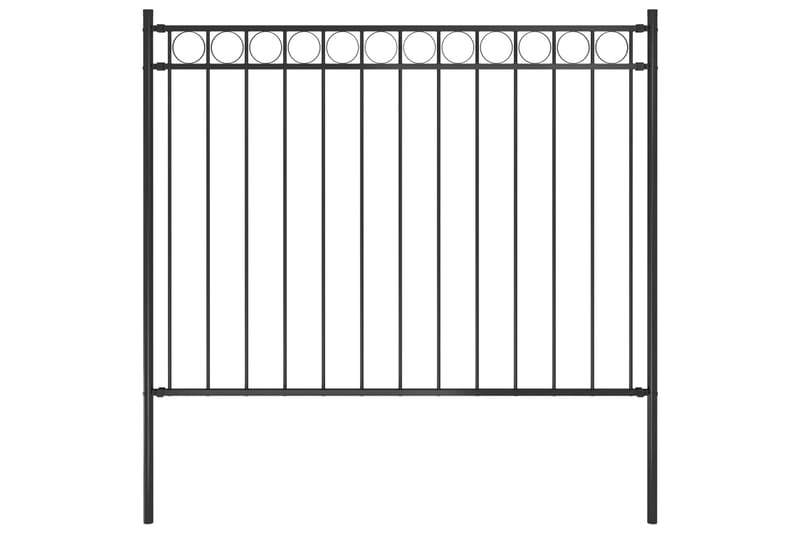 Trädgårdsstaket stål 1,7x1,2 m svart - Svart - Utemöbler - Övrigt utemöbler - Tillbehör - Staket & grindar