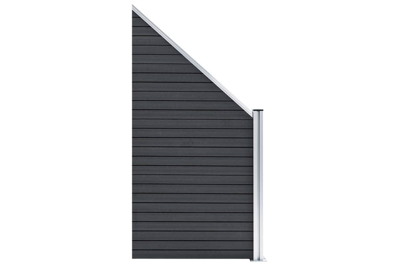 WPC-staketpanel 1 fyrkantig + 1 vinklad 273x186 cm grå - Grå - Utemöbler - Övrigt utemöbler - Tillbehör - Staket & grindar
