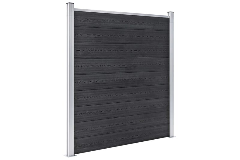 WPC-staketpanel 1 fyrkantig + 1 vinklad 273x186 cm grå - Grå - Utemöbler - Övrigt utemöbler - Tillbehör - Staket & grindar