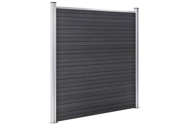 WPC-staketpanel 1 fyrkantig + 1 vinklad 273x186 cm grå - Grå - Utemöbler - Övrigt utemöbler - Tillbehör - Staket & grindar
