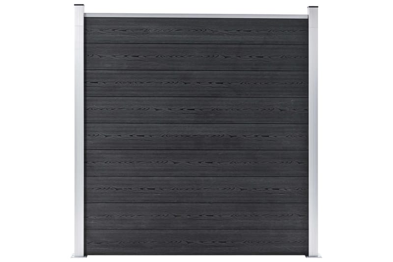 WPC-staketpanel 1 fyrkantig + 1 vinklad 273x186 cm grå - Grå - Utemöbler - Övrigt utemöbler - Tillbehör - Staket & grindar