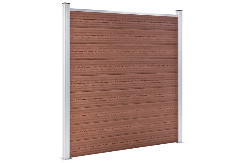 WPC-staketpanel 10 fyrkantig + 1 vinklad 1830x186 cm brun - Brun - Staket & grindar