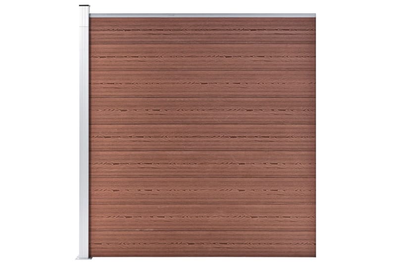 WPC-staketpanel 10 fyrkantig + 1 vinklad 1830x186 cm brun - Brun - Staket & grindar