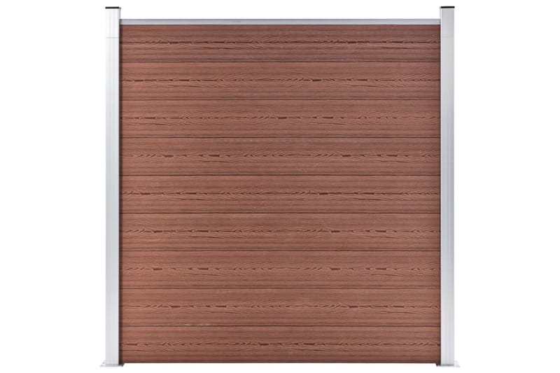 WPC-staketpanel 2 fyrkantig + 1 vinklad 446x186 cm brun - Brun - Staket & grindar