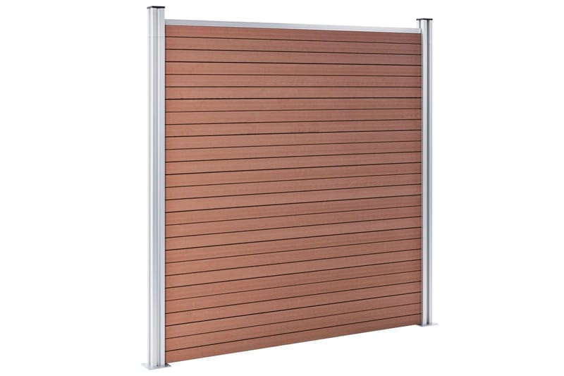 WPC-staketpanel 3 fyrkantig + 1 vinklad 619x186 cm brun - Brun - Utemöbler - Övrigt utemöbler - Tillbehör - Staket & grindar