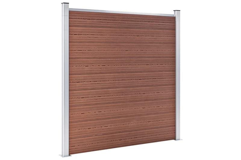 WPC-staketpanel 3 fyrkantig + 1 vinklad 619x186 cm brun - Brun - Utemöbler - Övrigt utemöbler - Tillbehör - Staket & grindar