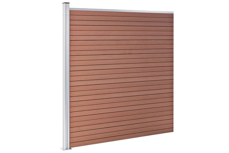 WPC-staketpanel 3 fyrkantig + 1 vinklad 619x186 cm brun - Brun - Utemöbler - Övrigt utemöbler - Tillbehör - Staket & grindar