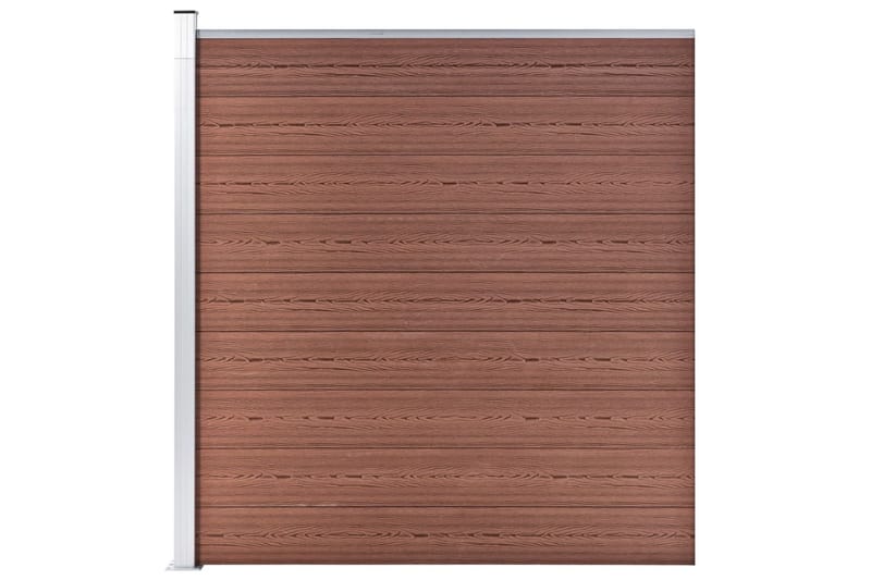 WPC-staketpanel 3 fyrkantig + 1 vinklad 619x186 cm brun - Brun - Utemöbler - Övrigt utemöbler - Tillbehör - Staket & grindar