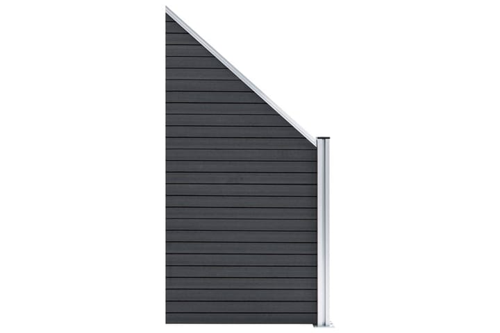WPC-staketpanel 3 fyrkantig + 1 vinklad 619x186 cm grå - Grå - Staket & grindar