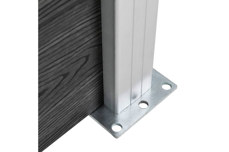 WPC-staketpanel 3 fyrkantig + 1 vinklad 619x186 cm grå - Grå - Utemöbler - Övrigt utemöbler - Tillbehör - Staket & grindar