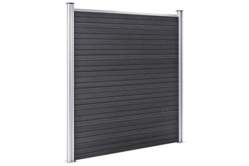 WPC-staketpanel 3 fyrkantig + 1 vinklad 619x186 cm grå