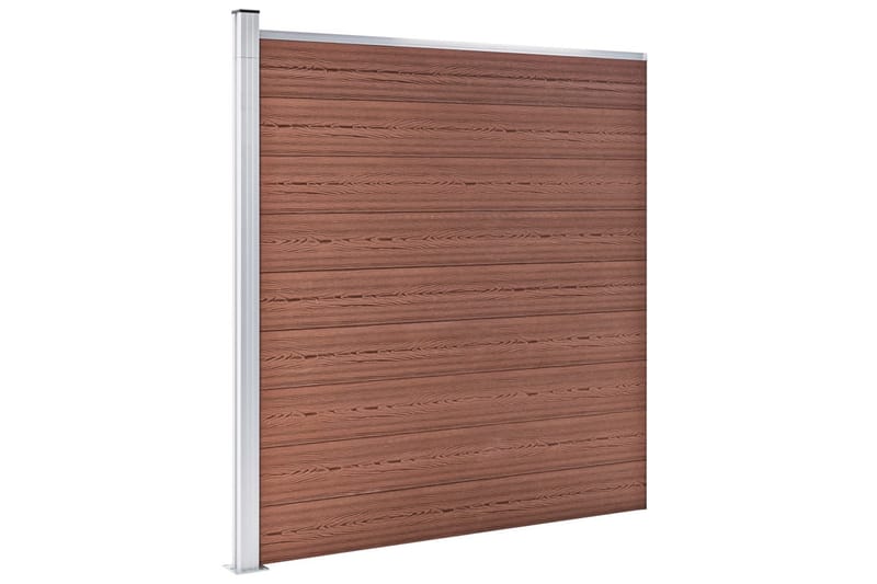 WPC-staketpanel 6 fyrkantig + 1 vinklad 1138x186 cm brun - Brun - Staket & grindar